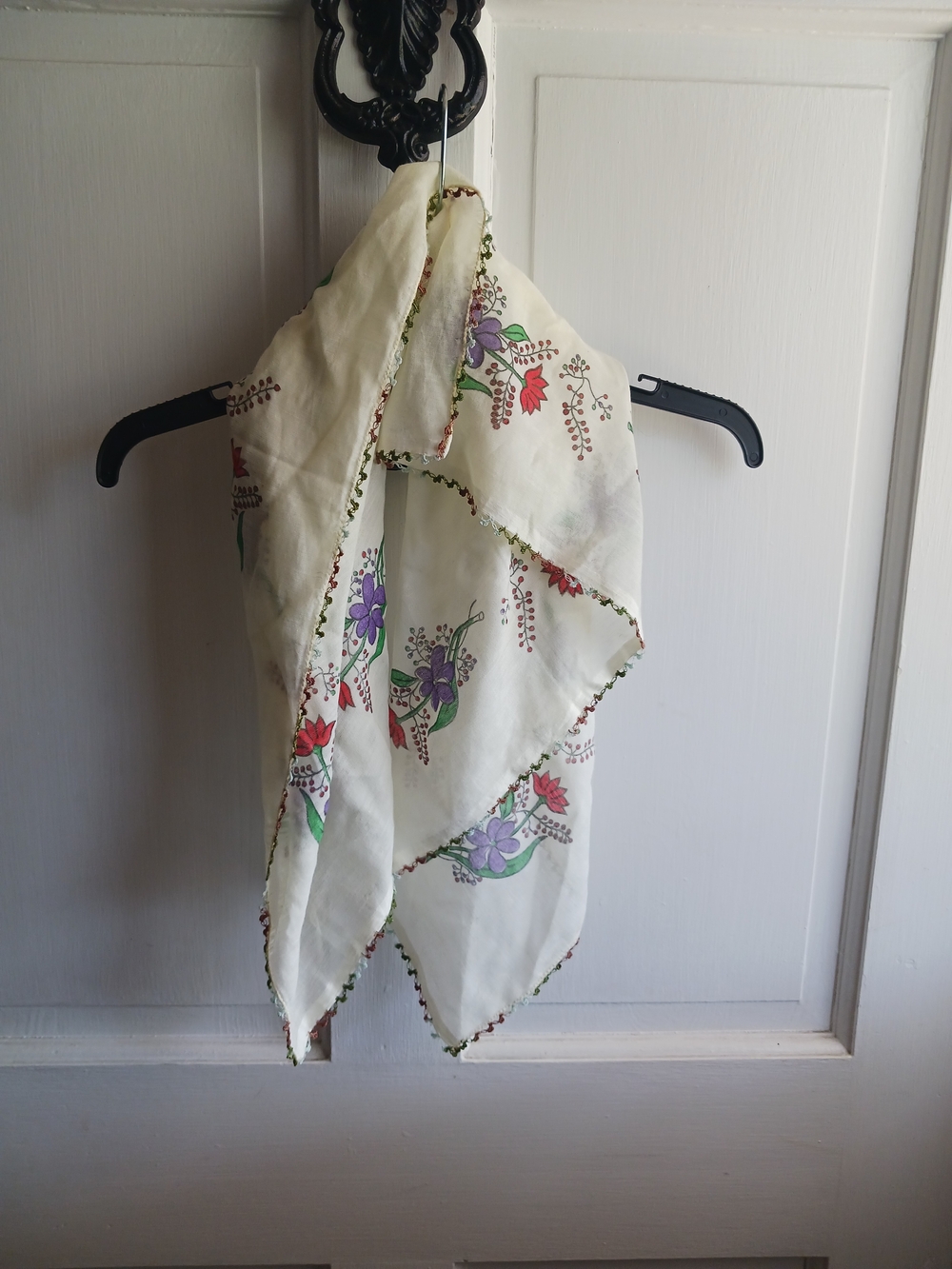 Turkish Oya Style Scarf Vintage Hijab Headscarf Bandana Simple Floral Design